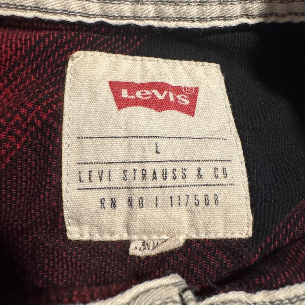 Levi Shirt Button Down Standard Fit Pockets‎ Red Men's Size Large - Picture 6 of 12
